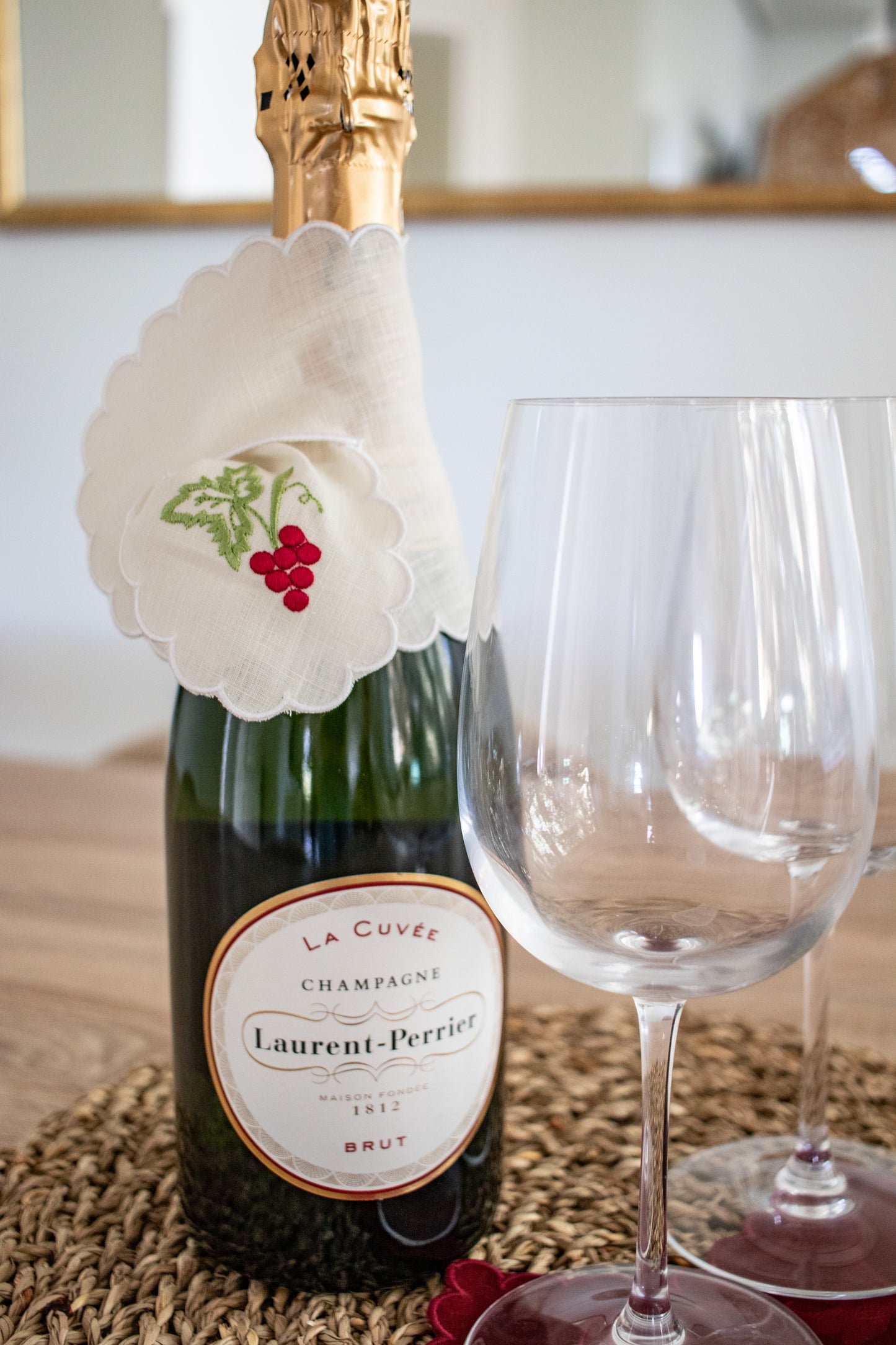 Babero de botella Uvas